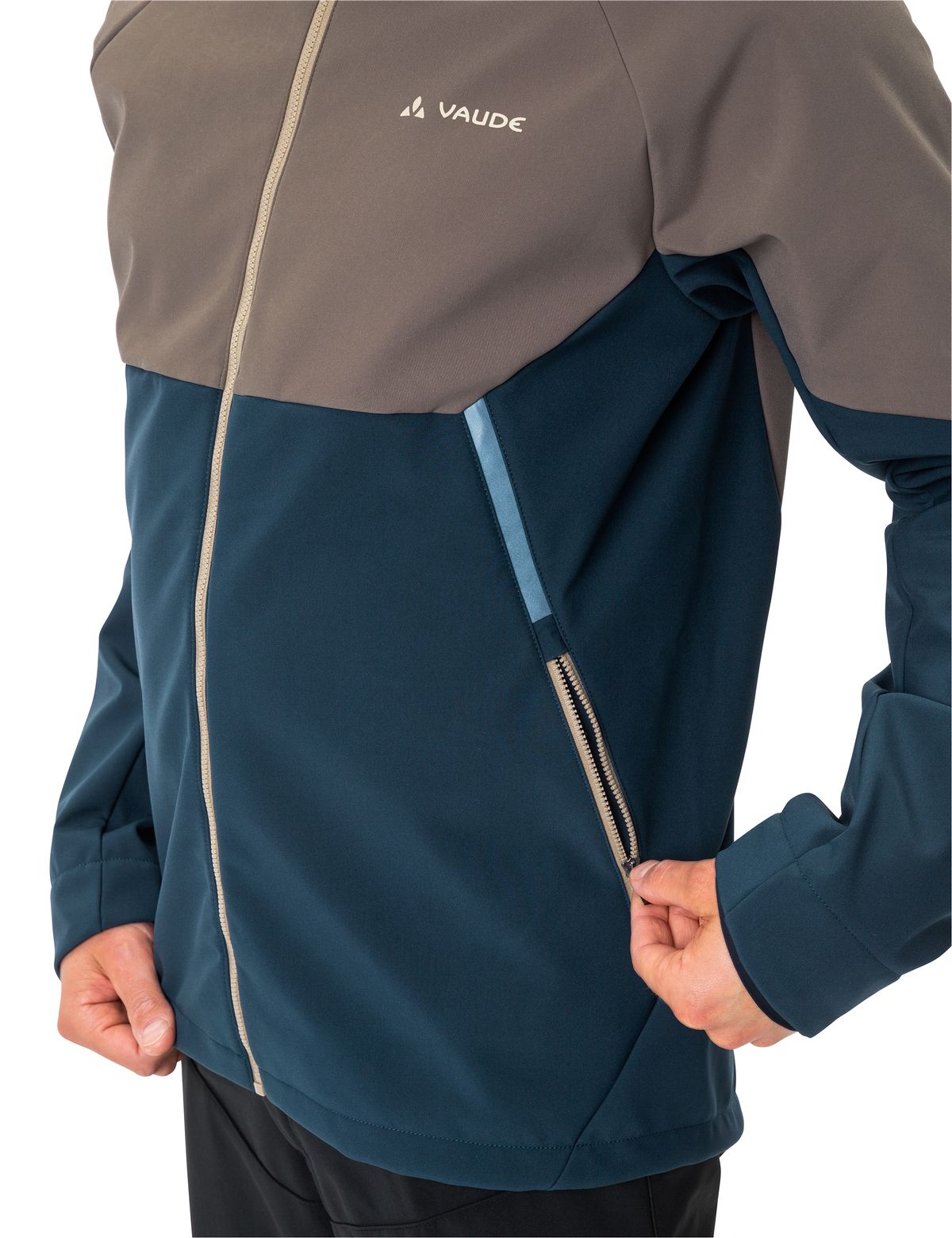 Qimsa Softshelljacke - Coconut/Dark Sea
