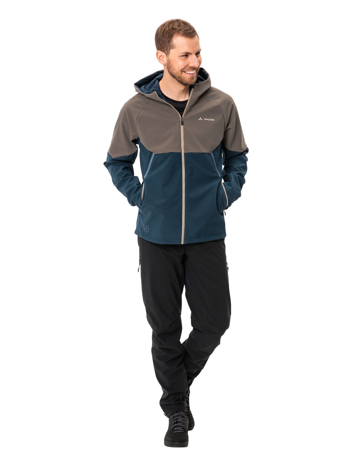 Qimsa Softshelljacke - Coconut/Dark Sea