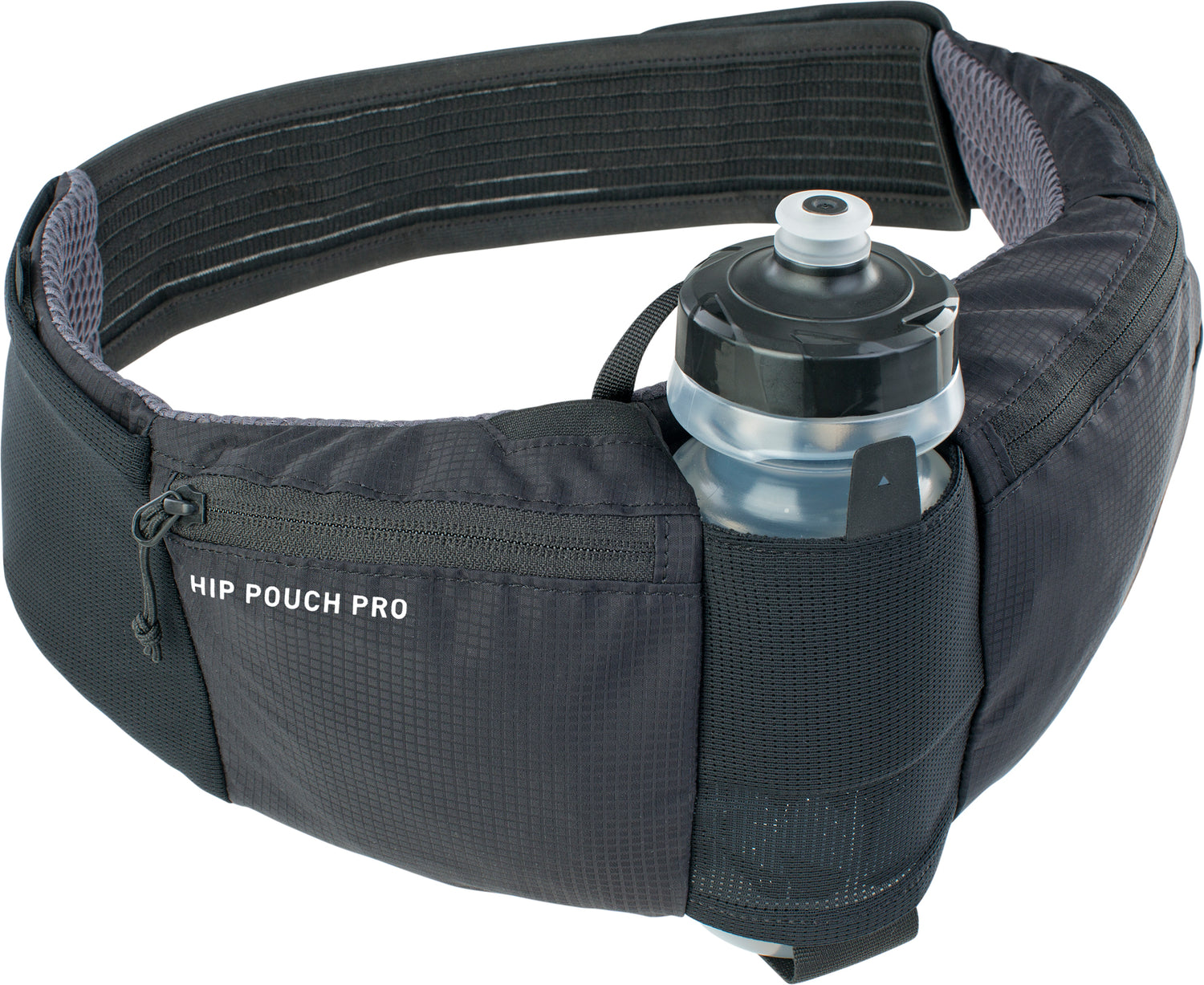 Hip Pouch Pro + 0,55 l Trinkflasche - Schwarz