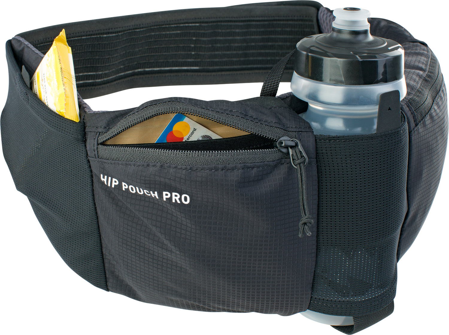 Hip Pouch Pro + 0,55 l Trinkflasche - Schwarz