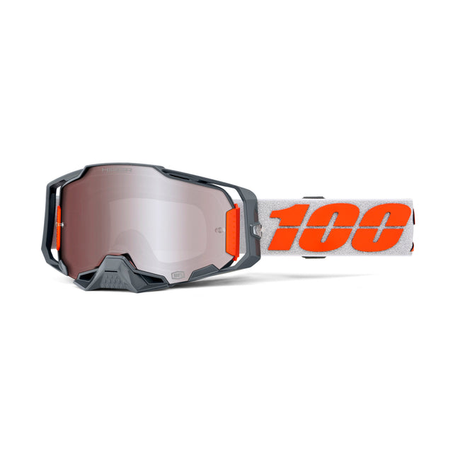100% Armega HIPER Goggle Silver - Mirror Silver Lens