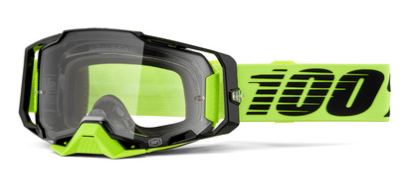 100% Armega Neon Yellow- Clear Lens