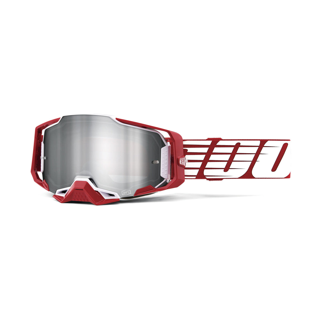 100% Armega Goggle Oversized Deep Red - Mirror Sil