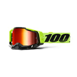 100% Racecraft 2 Goggle Neon Yellow - Mirror Red Lens