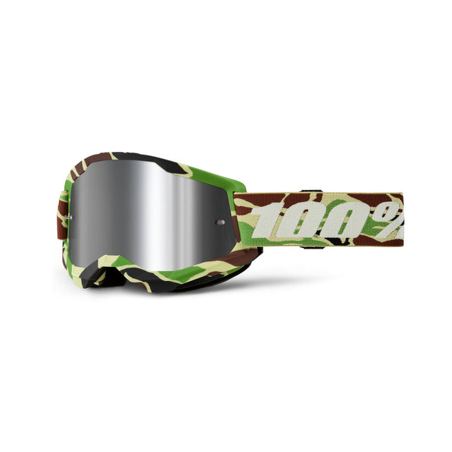 100% Strata 2 Goggle War Camo - Mirror Silver Lens