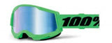 100% Strata 2 Goggle Neon Green - Blue Mirror Lens