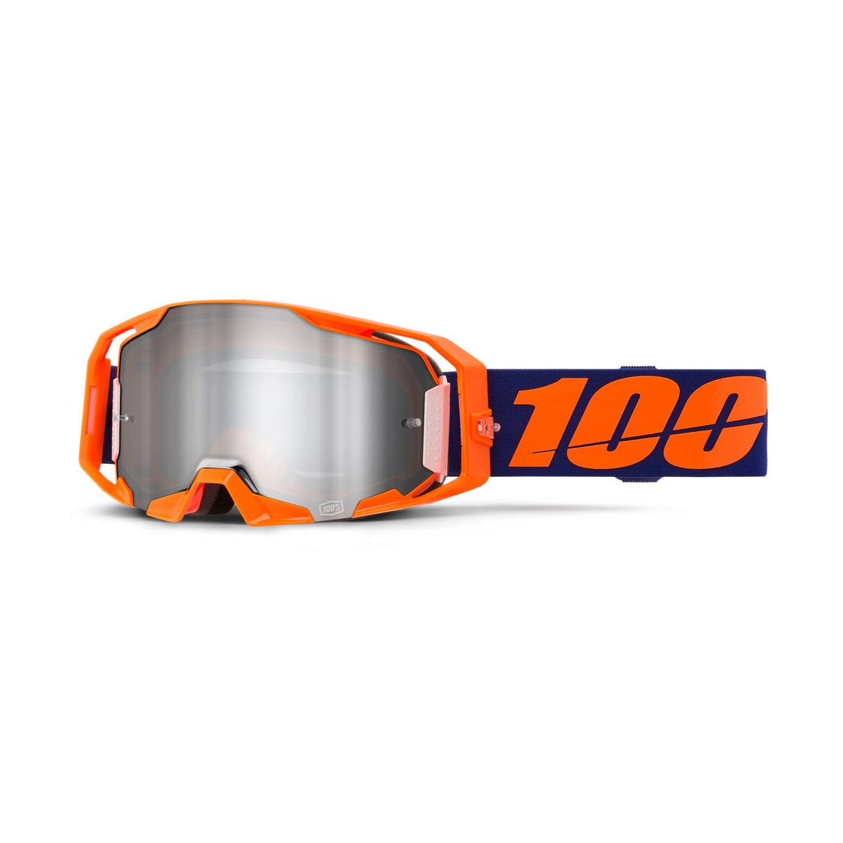 100% Armatic Goggle Neon Orange - Mirror Silver Flash Lens