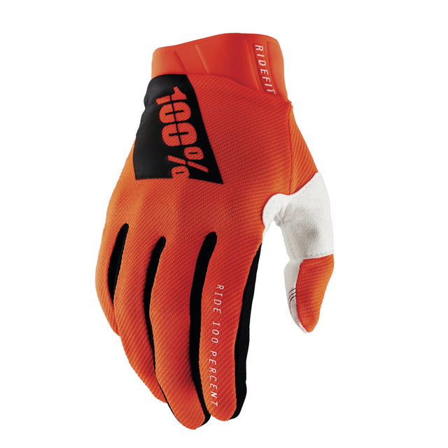100% Ridefit Gloves fluo orange