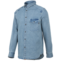 Carve Digger Organic Denim Shirt - Washed Blue