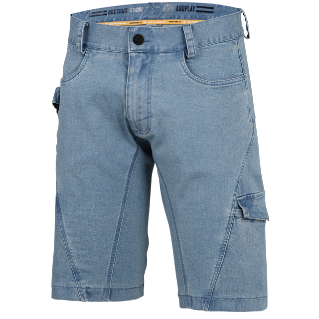 Carve Digger Organic Denim Shorts - Washed Blue