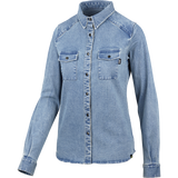Carve Digger Organic Denim Women Shirt - Washed Blue