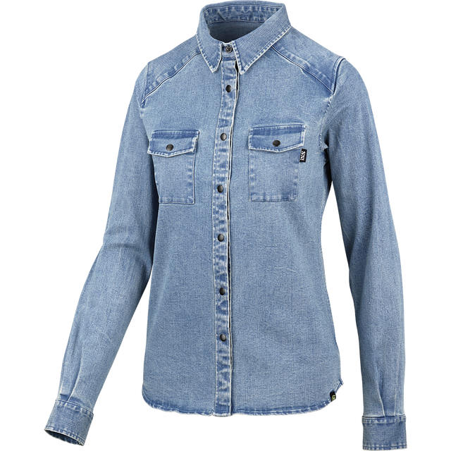 Carve Digger Organic Denim Women Shirt - Washed Blue