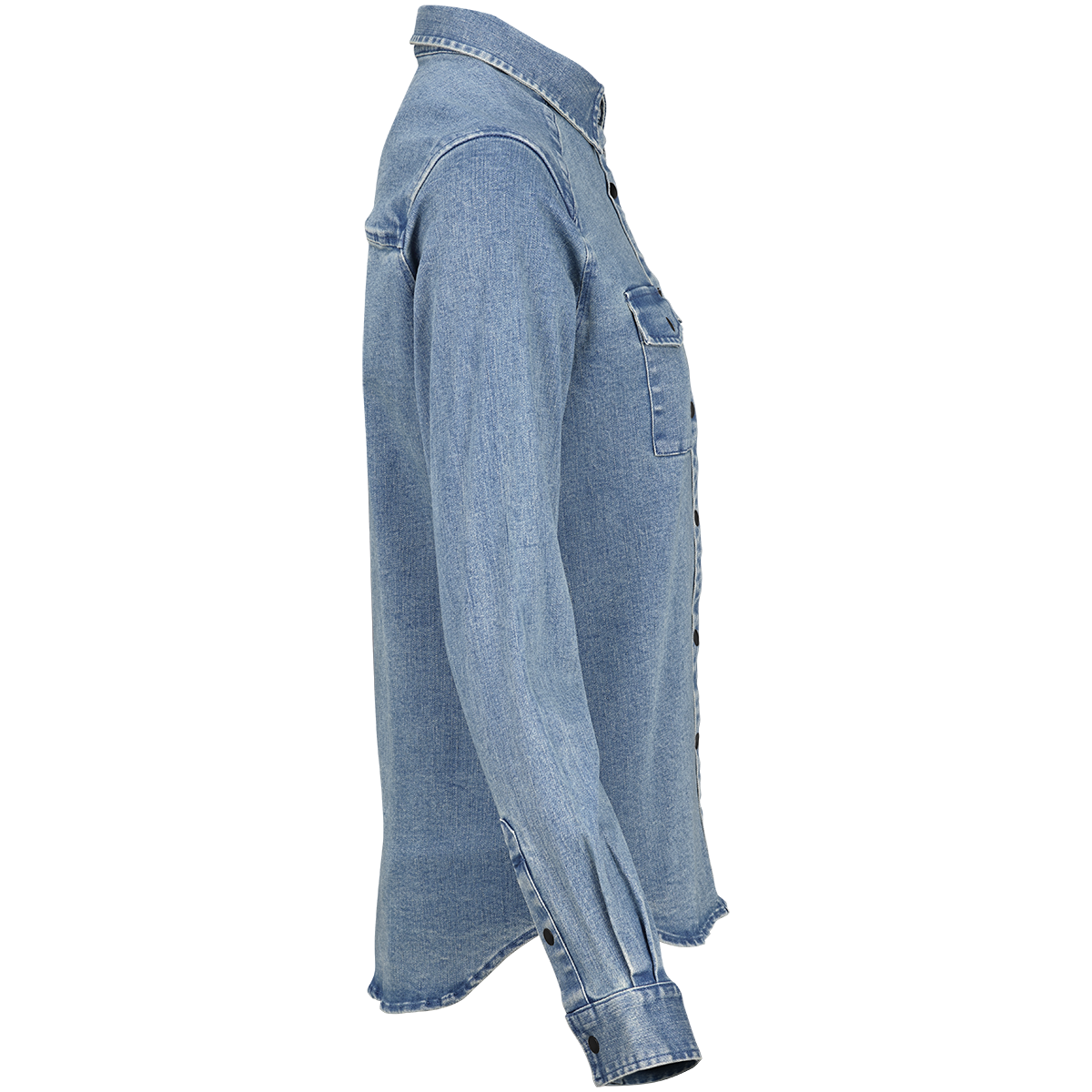 Carve Digger Organic Denim Women Shirt - Washed Blue