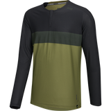 Flow XTG Long Sleeve Henley - Olive/Black
