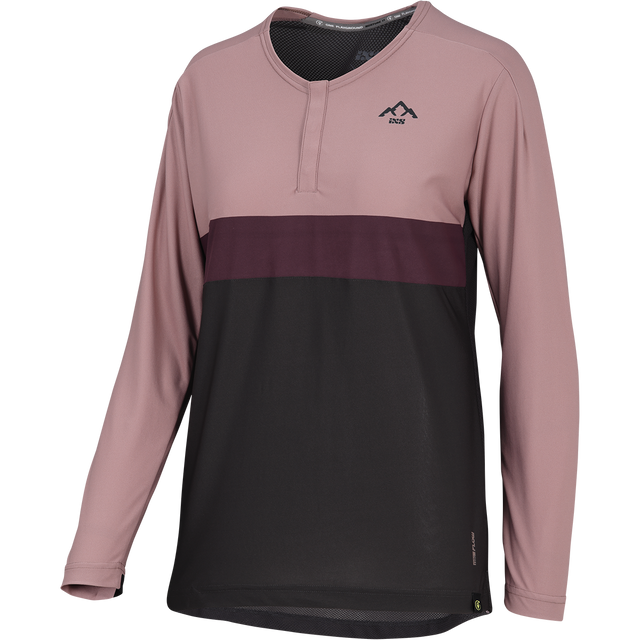 Flow XTG Women's Long Sleeve Henley - Anthracite / Raisin