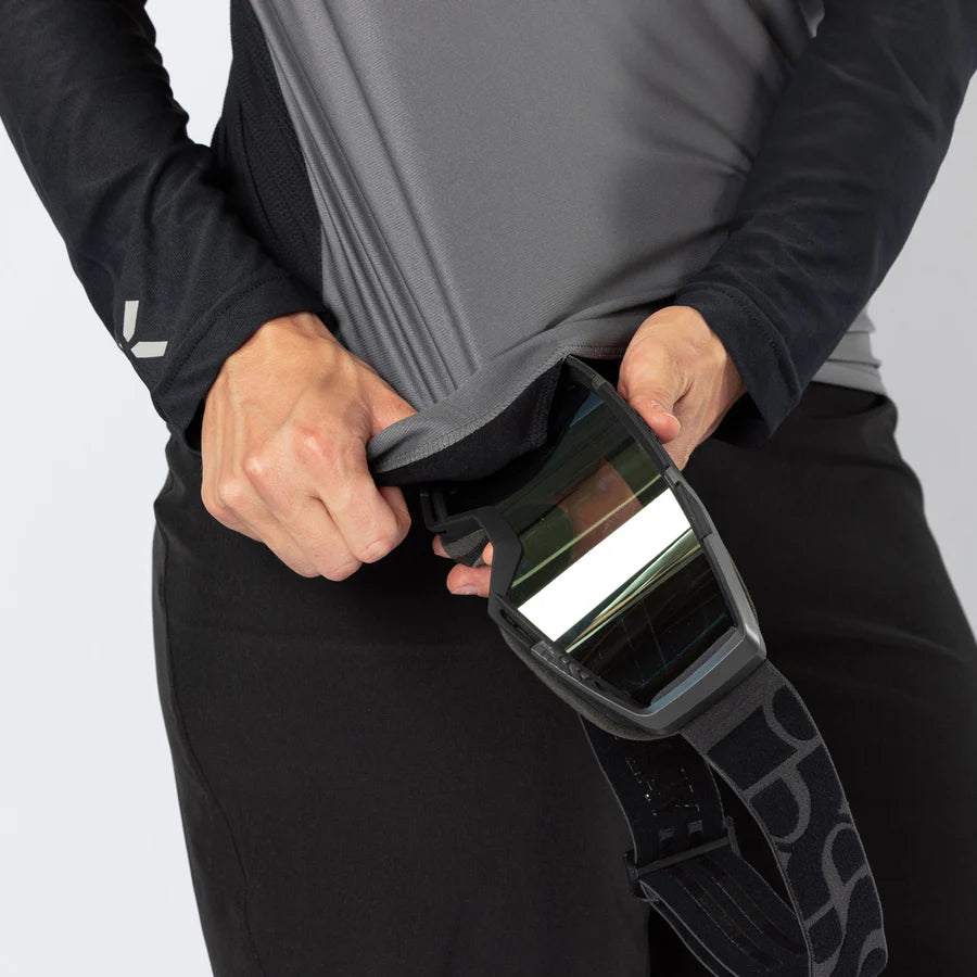 Damen Flow Lite 1.0 Henley - schwarz-graphit