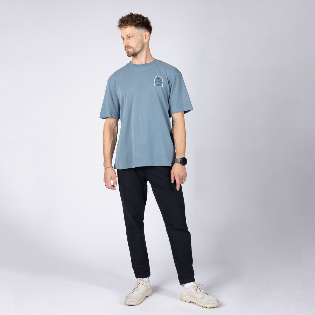 Graphic 1.0 Tee - blau grau