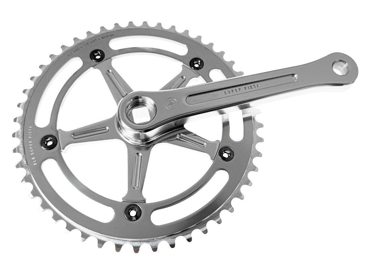 Super Pista zestaw korby 165 mm - silver