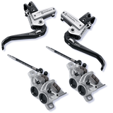 Race Pro disc brake set, 4-piston - silver/black