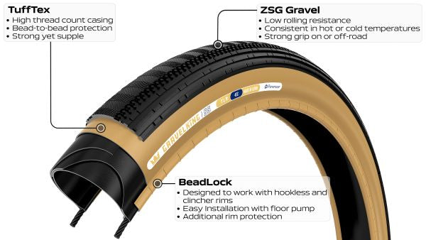 Gravelking Semi Slick 27.5", Faltreifen TLR - schwarz/braun