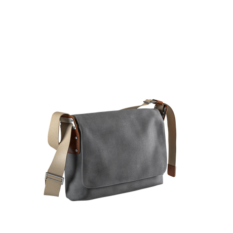 Paddington Cotton Canvas Shoulder Bag - grey