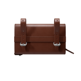 D-Shape Leather Saddle Bag - brown