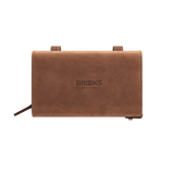 D-Shape Leather Saddle Bag - Dark Tan