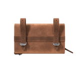 D-Shape Leather Saddle Bag - Dark Tan