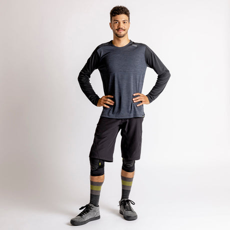 Flow X Maillot à Manches Longues - Anthracite-Black