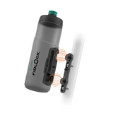 TWIST bottle 600 antibatterica + base per bici - trasparente nero