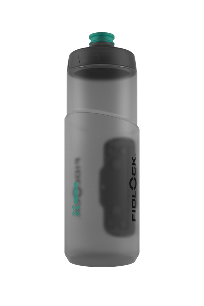 TWIST bottle 600 antibatterica + base per bici - trasparente nero