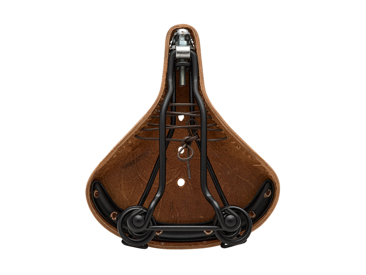Brooks Saddle B67 Softened Short, Leather - Dark Tan