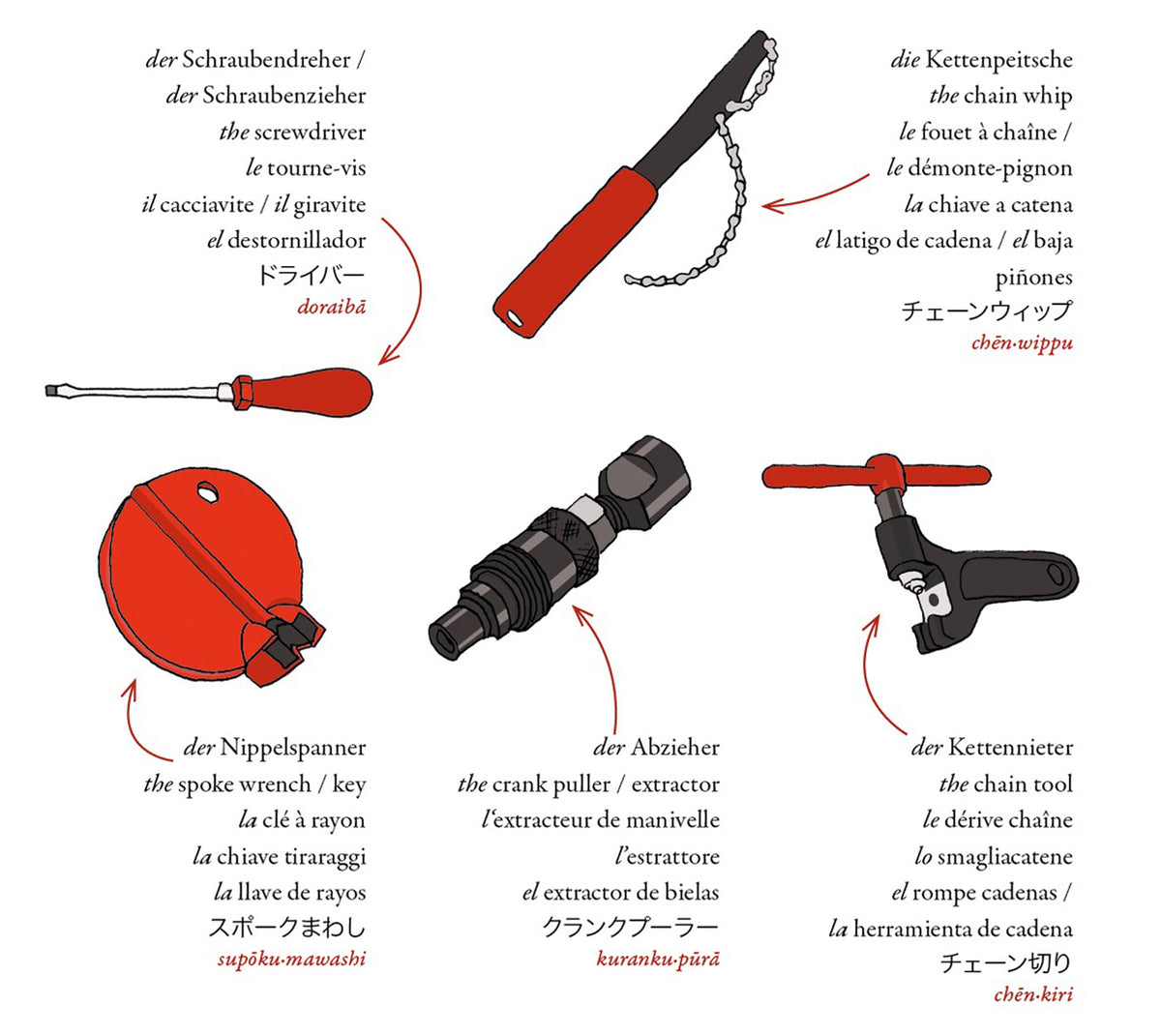 Wörterbuch - Das Fahrrad
