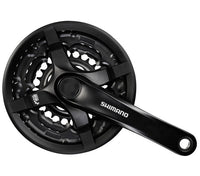 Tourney crankset, 3x6/7/8-speed, 42-34-24 teeth, with KSR - black 