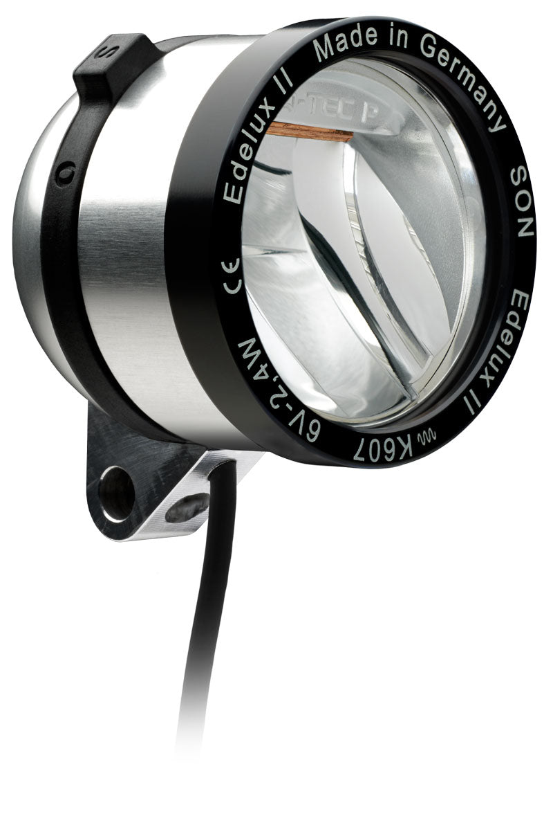 Edelux II LED-Scheinwerfer für Nabendynamos-silber eloxiert