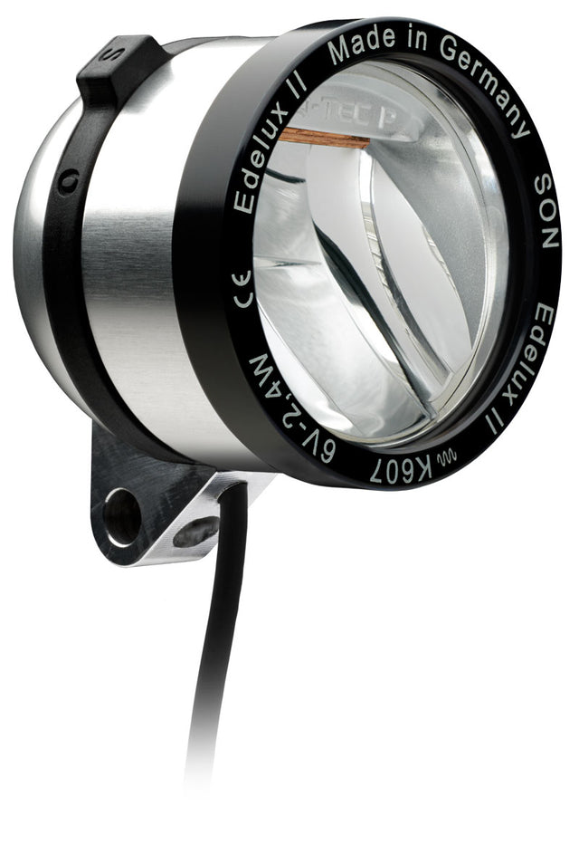 Edelux II LED-Scheinwerfer für Nabendynamos-silber eloxiert