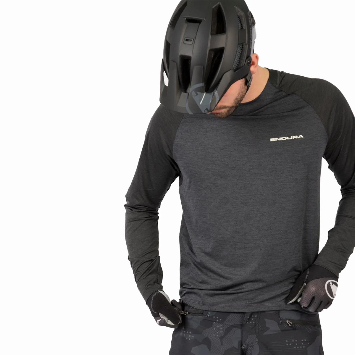 SingleTrack Trikot (langarm) - Zinn-Grau