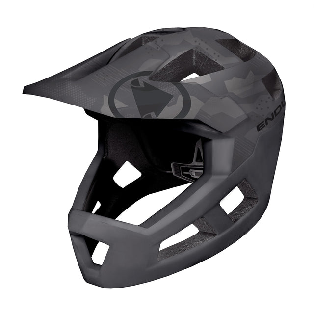 SingleTrack Vollvisierhelm Kinder/Jugend - Camouflage-Grau