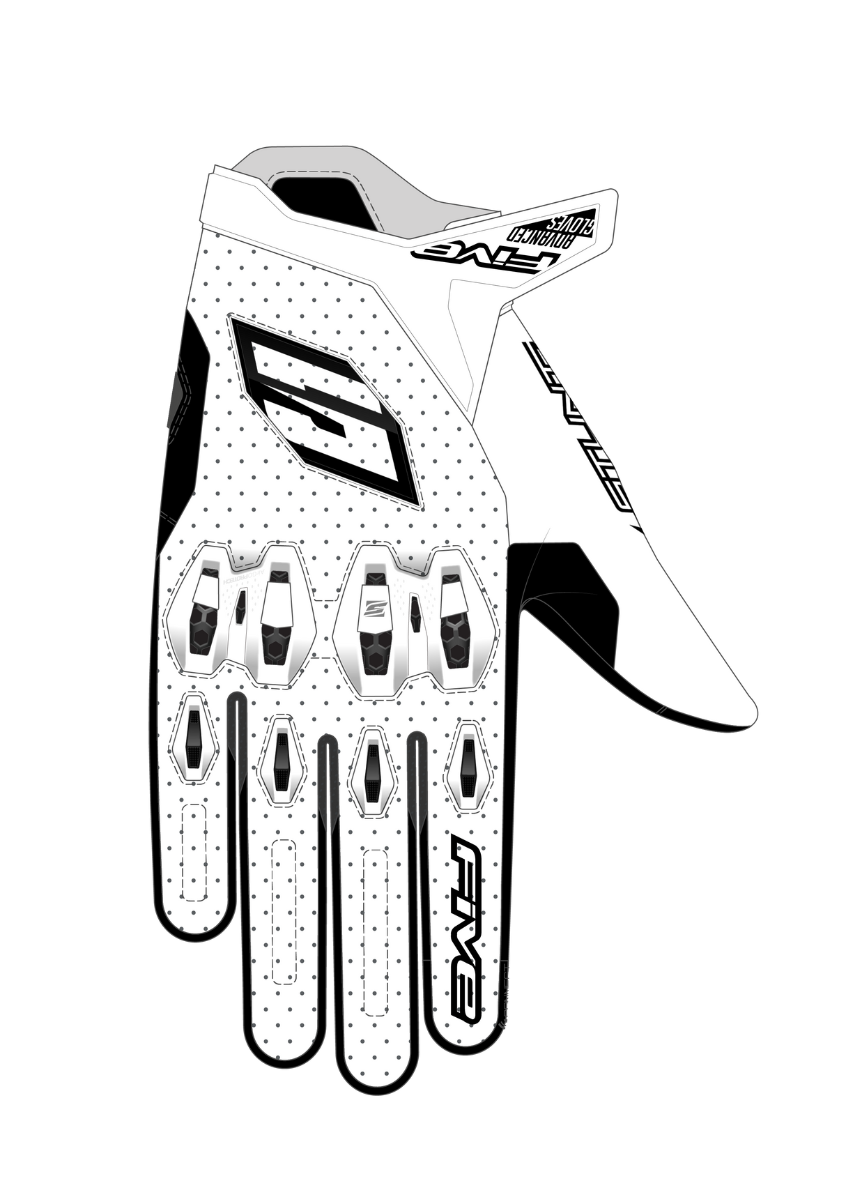 Handschuh Stunt Evo 2 Leder weiss