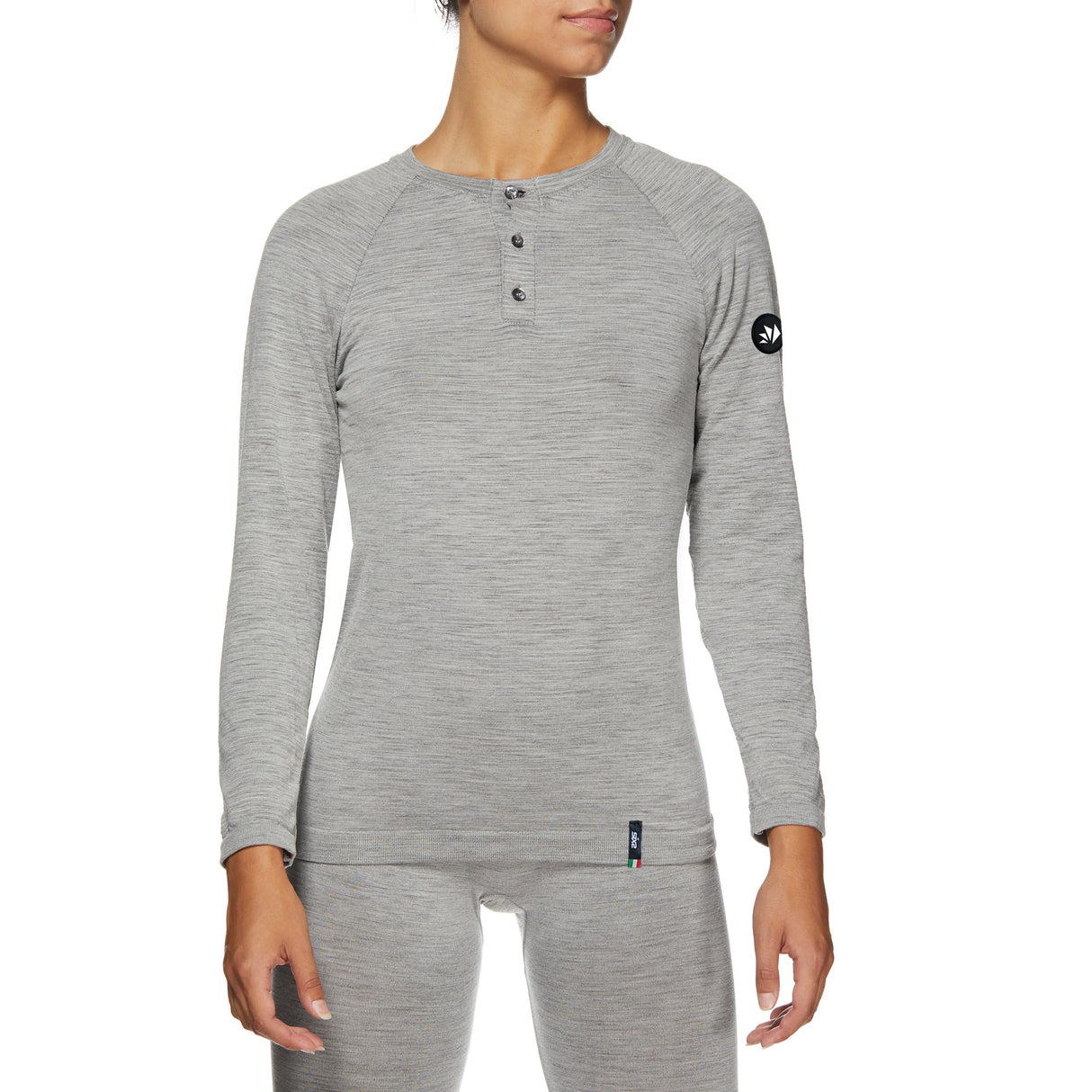 Langarm Merino V-Ausschnitt SERAFINO MERINOS grau