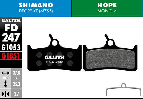 Standard Bremsbelag - Shimano Deore XT BR-M755 / Hope Mono 4