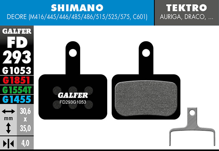 Standard Bremsbelag - Shimano Deore BR-M4146/445/446/485/486/515/525/575, BR-C601