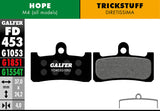 Standard Bremsbeläge für Hope / Trickstuff - Schwarz