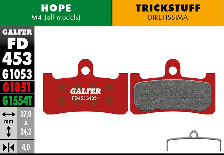 Advanced Bremsbeläge für Hope / Trickstuff - Rot
