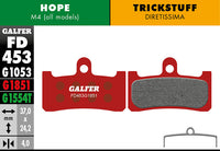 Plaquettes de frein Advanced pour Hope / Trickstuff - Rouge