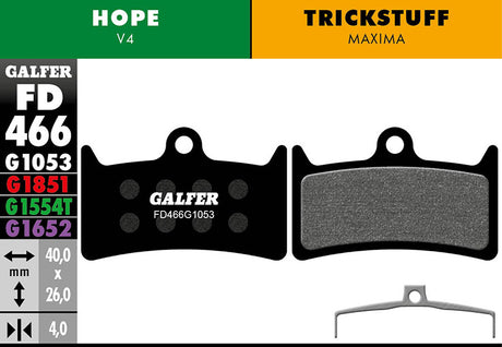 Standard Bremsbelag - Hope V4 - Schwarz