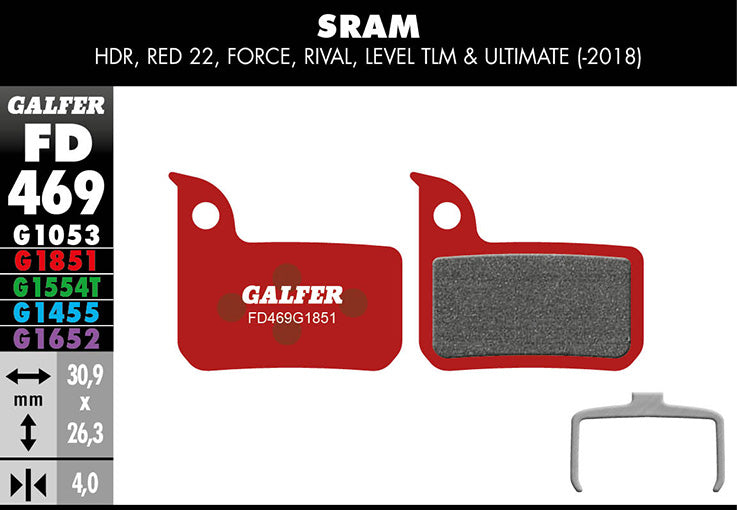 Advanced Bremsbelag - SRAM HDR, Red 22, Force, Rival, Level Ultimate, TLM