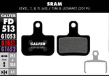 Standard Bremsbeläge für Sram Level - Schwarz