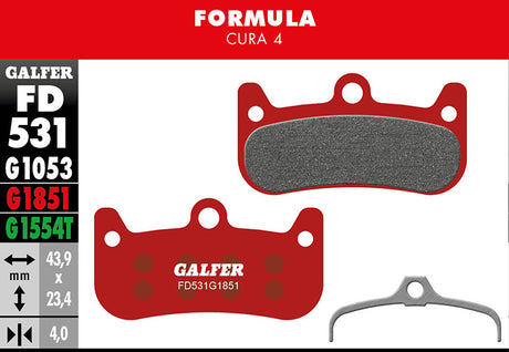 Advanced Bremsbeläge für Formula Cura 4 - Rot