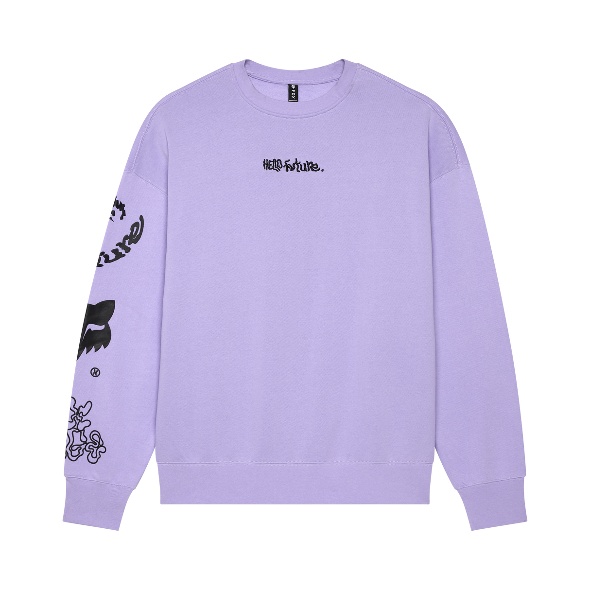 Hello Future Oversized Fleece Crew - Lilac